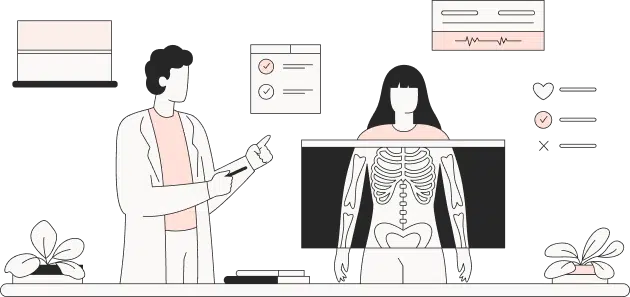 Health Rates agent doing health laboratory exam
